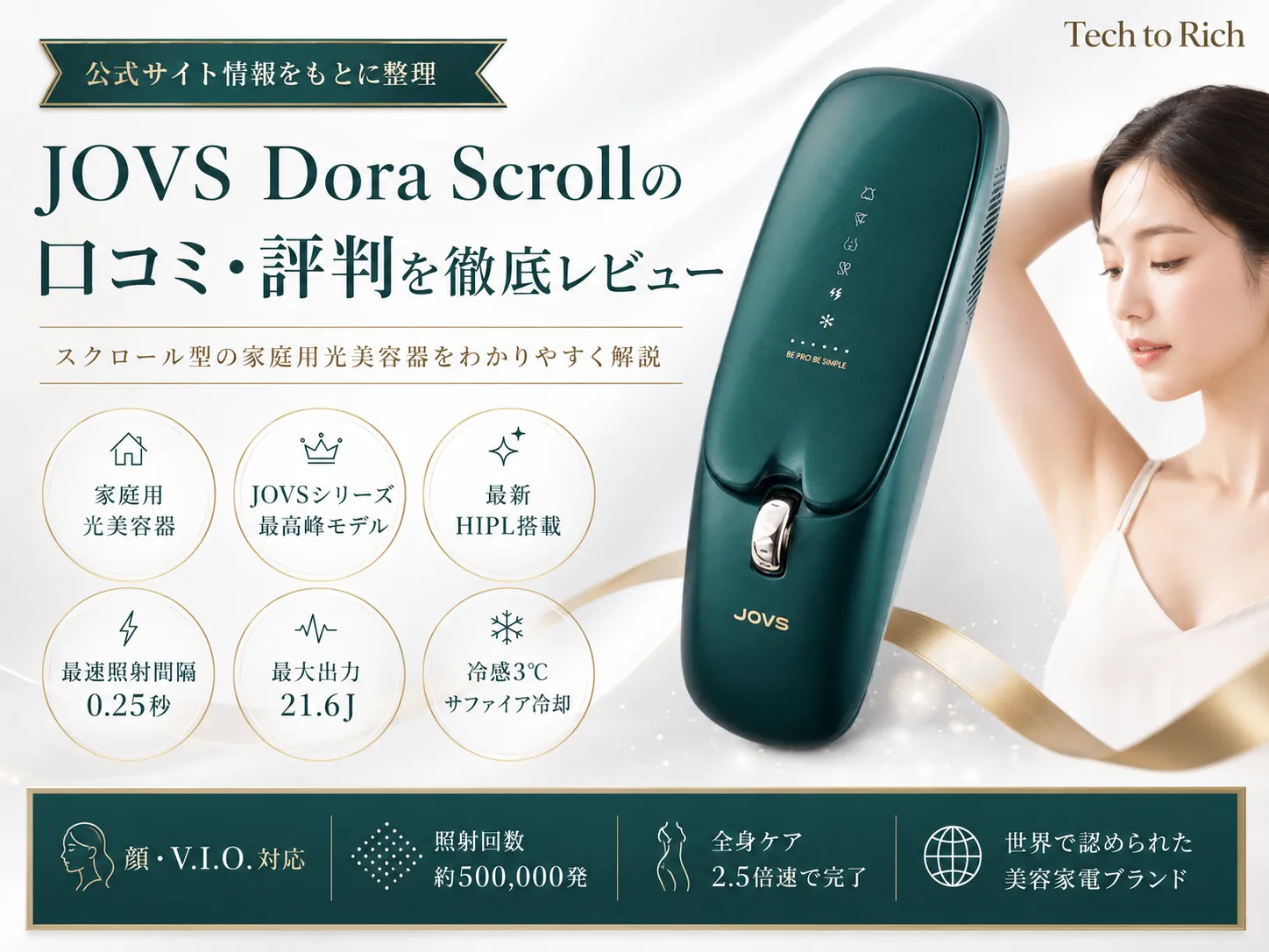 JOVS Dora Scroll(ジョブズ ドラ スクロール)脱毛器・家庭用光美容器のイメージ