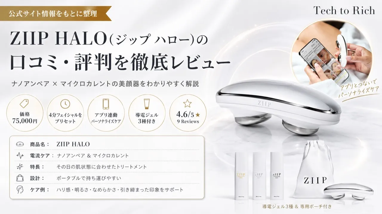 ZIIP HALO マイクロカレント・ナノカレント美顔器のイメージ